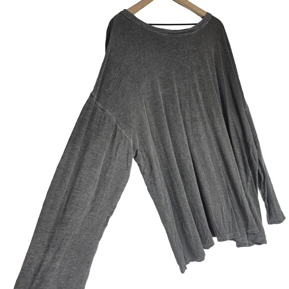Free People We The Free Tunic Top Cotton Linen Blend Gray Size L - Picture 2 of 8